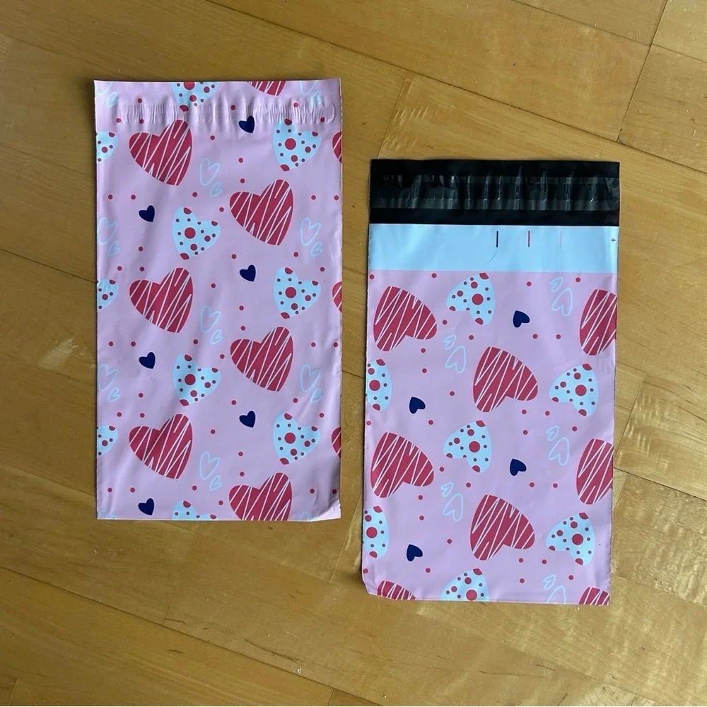 10 Count Polymailer Size Variety Bundle - HEARTS (5/6x9 + 5/10x13)